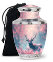 Elegant Pink Deer Cremation Urn – Beautiful Wildlife Memorial Urn for Ashes