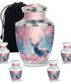 Elegant Pink Deer Cremation Urn – Beautiful Wildlife Memorial Urn for Ashes