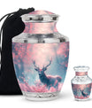 Elegant Pink Deer Cremation Urn – Beautiful Wildlife Memorial Urn for Ashes