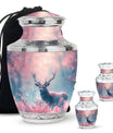 Elegant Pink Deer Cremation Urn – Beautiful Wildlife Memorial Urn for Ashes