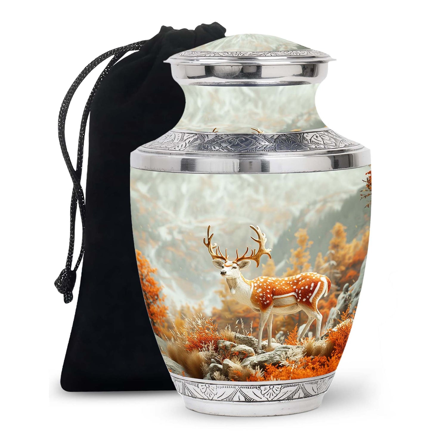 Personalized Deer Cremation Urn for Human Ashes - 10-inch, 200 cu in - Yatskia