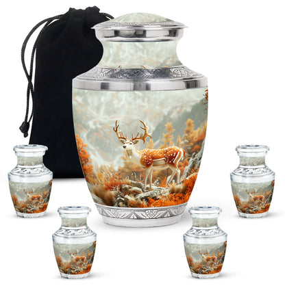 Personalized Deer Cremation Urn for Human Ashes - 10-inch, 200 cu in - Yatskia