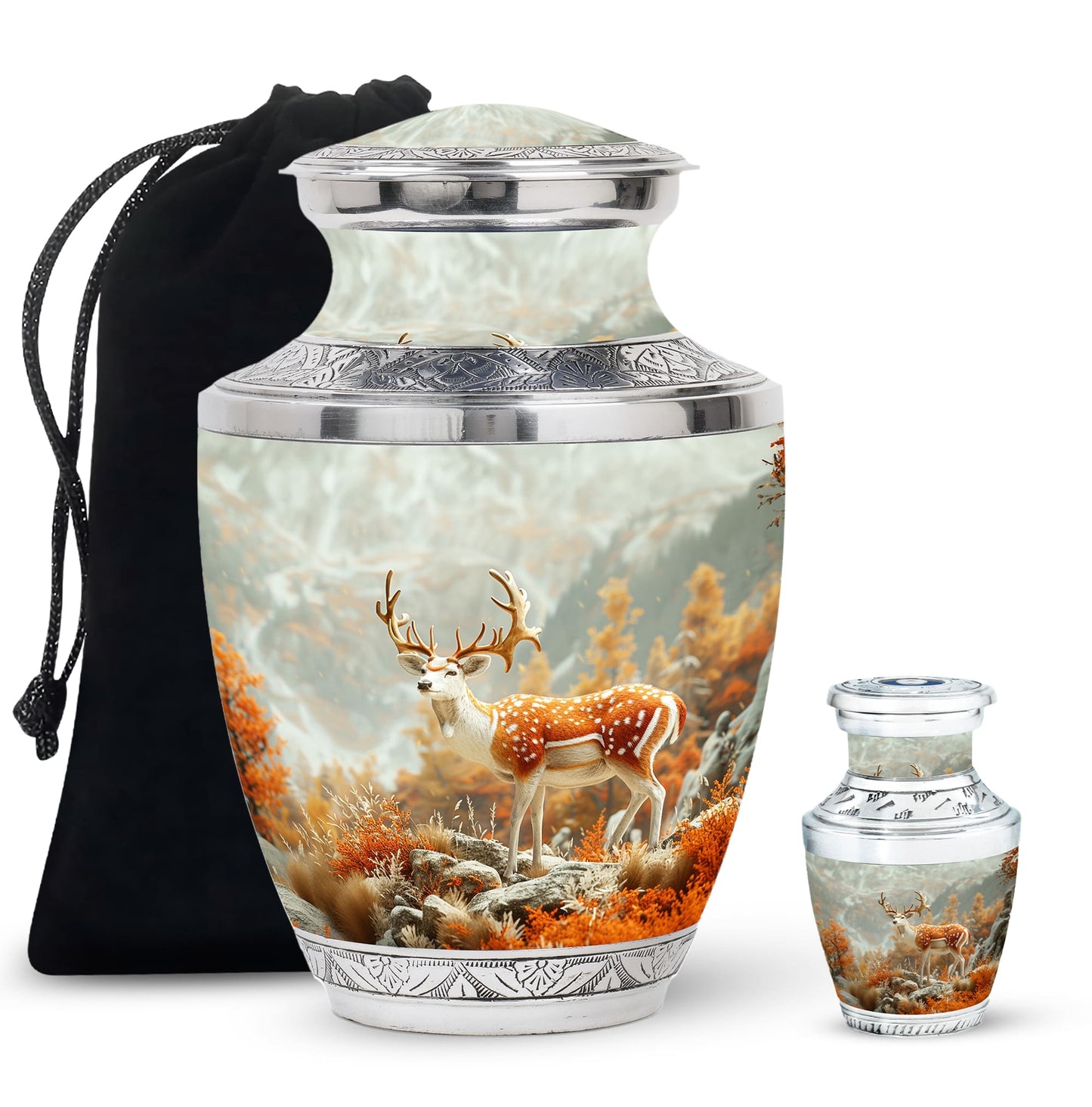 Personalized Deer Cremation Urn for Human Ashes - 10-inch, 200 cu in - Yatskia