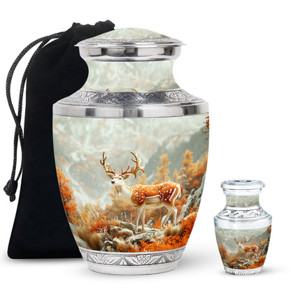 Personalized Deer Cremation Urn for Human Ashes - 10-inch, 200 cu in - Yatskia
