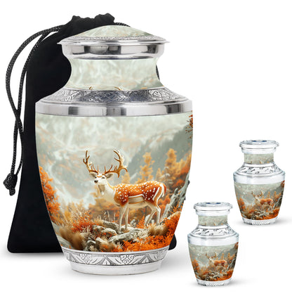 Personalized Deer Cremation Urn for Human Ashes - 10-inch, 200 cu in - Yatskia