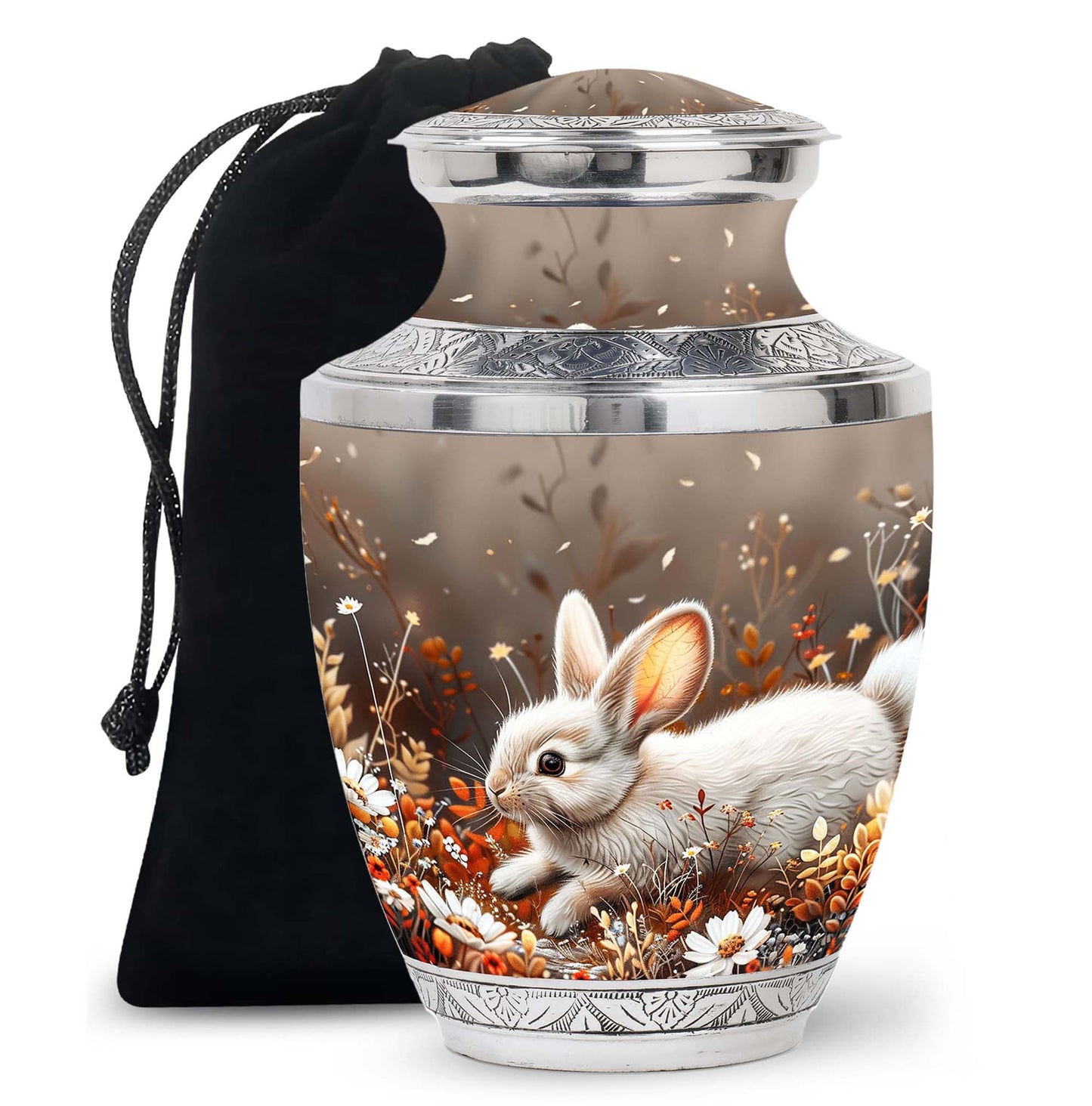 Personalized Rabbit Memorial Urn for Pet Ashes - 10-inch, 200 cu in - Yatskia