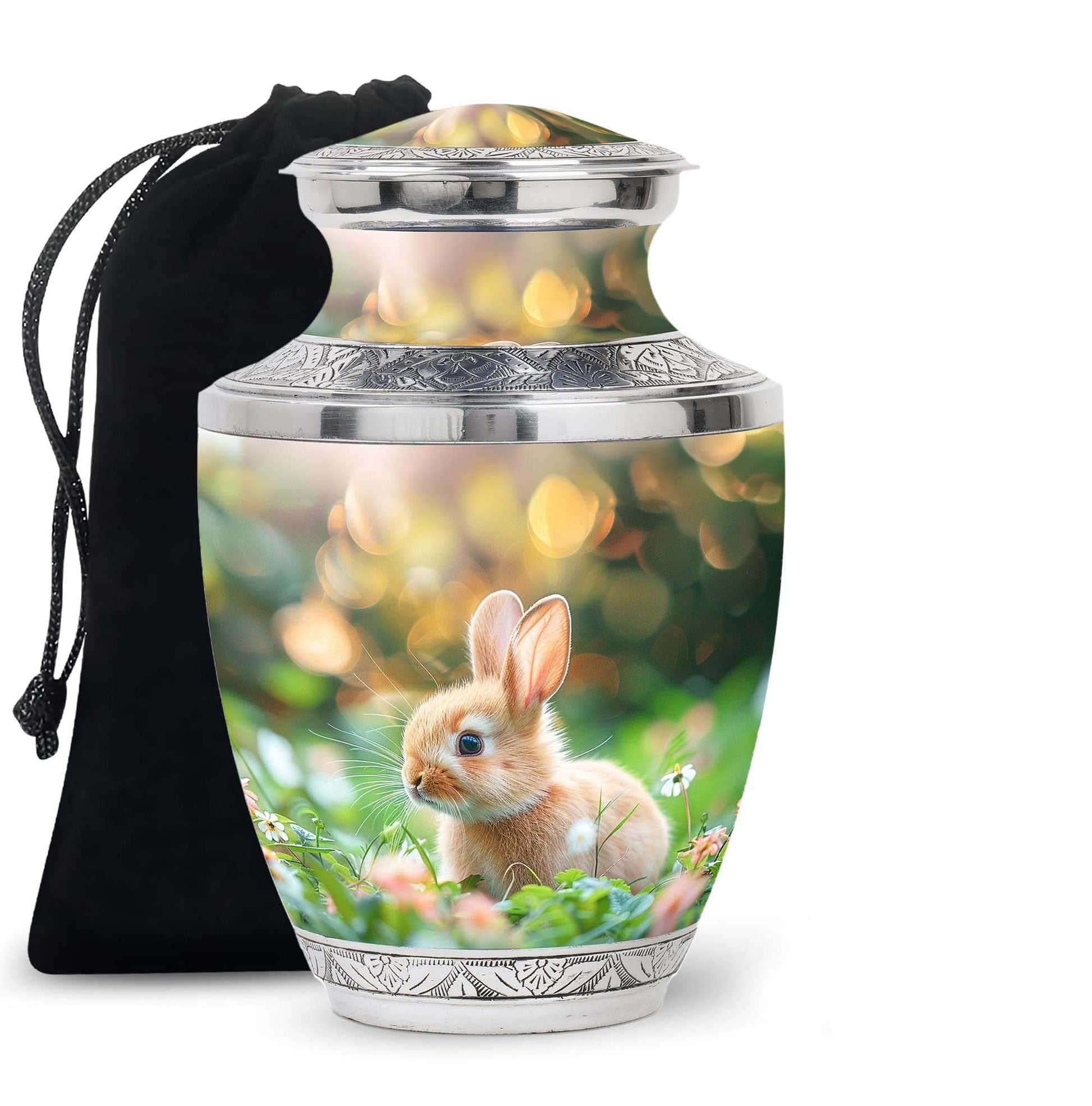 Green Baby Bunny Rabbit Urn – Beautiful Memorial for Pet Rabbits