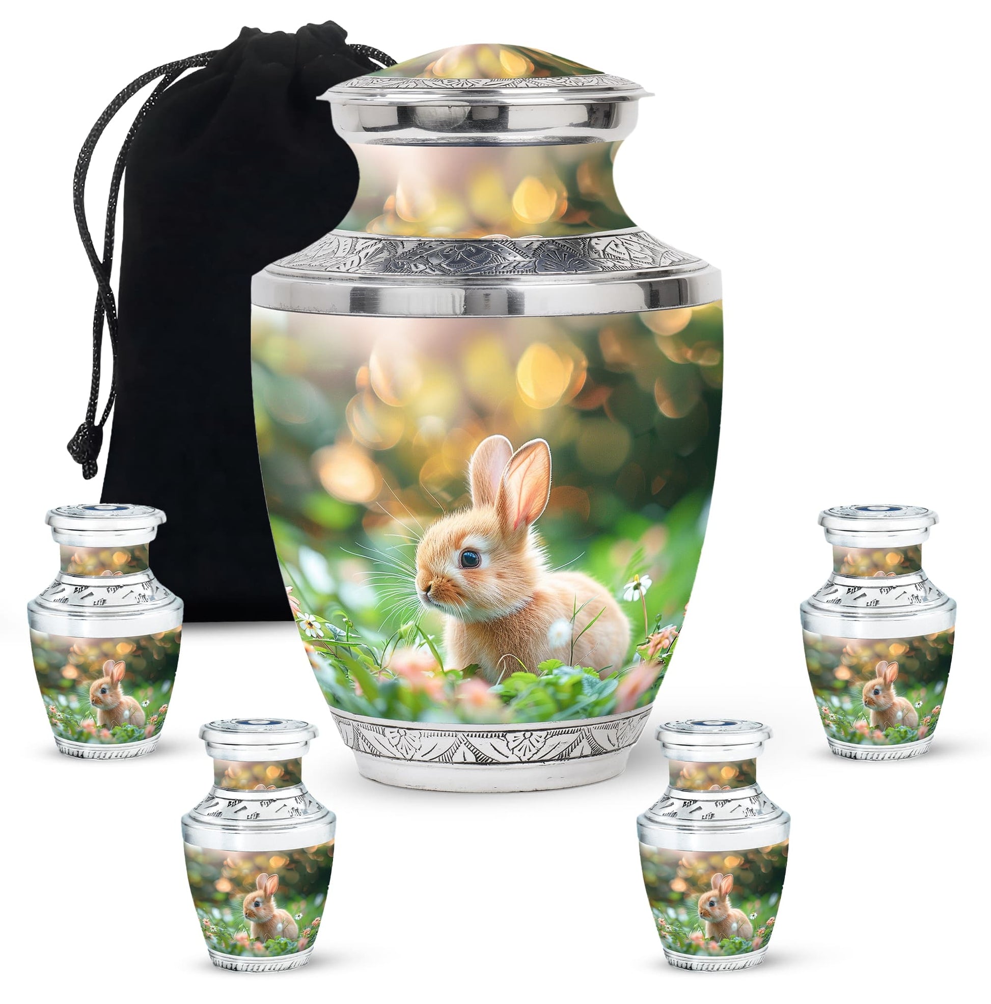 Green Baby Bunny Rabbit Urn – Beautiful Memorial for Pet Rabbits