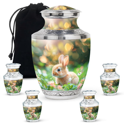 Green Personalized Pet Memorial Urn for Pet Ashes - 10-inch, 200 cu in - Yatskia