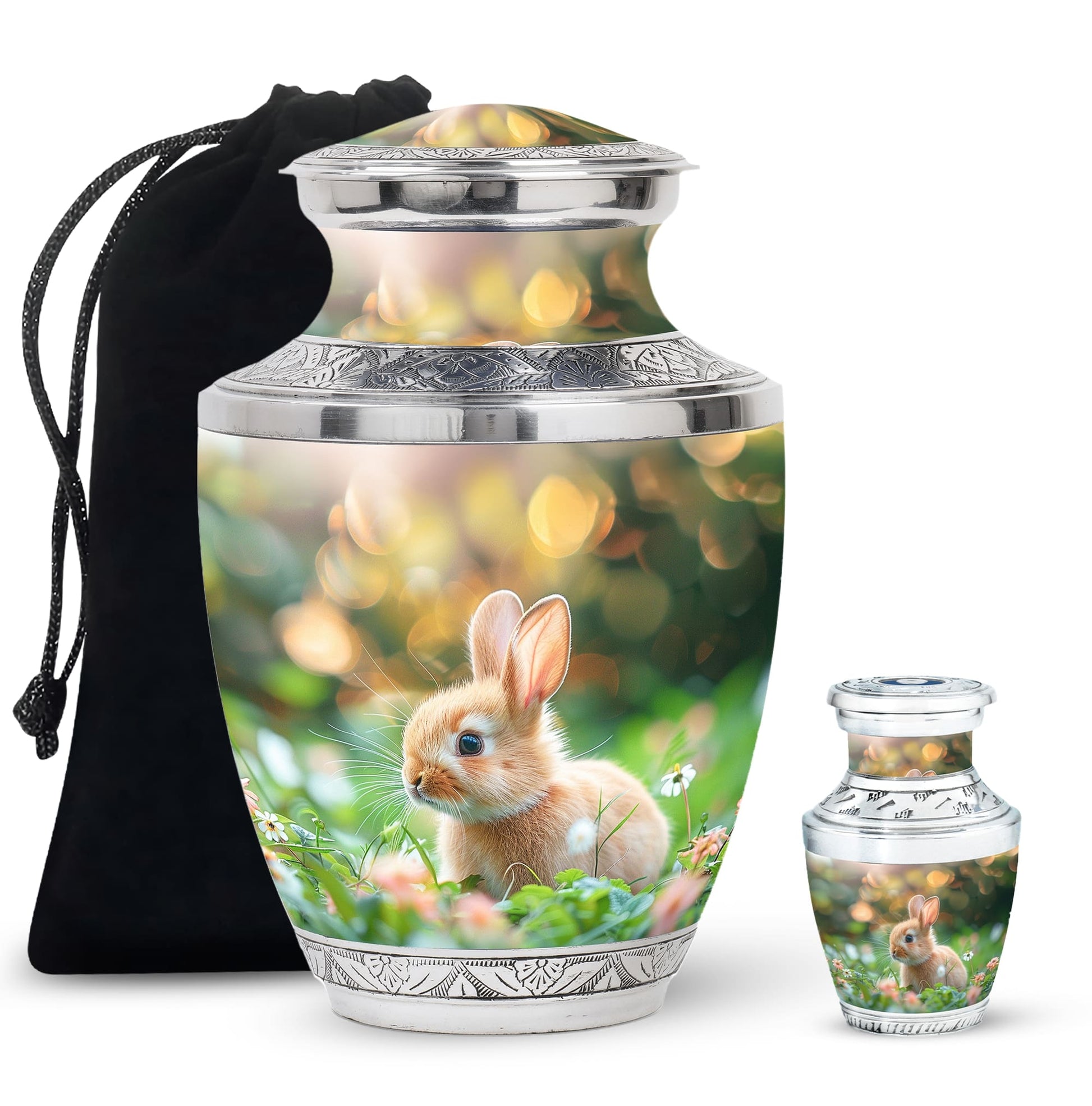Green Baby Bunny Rabbit Urn – Beautiful Memorial for Pet Rabbits