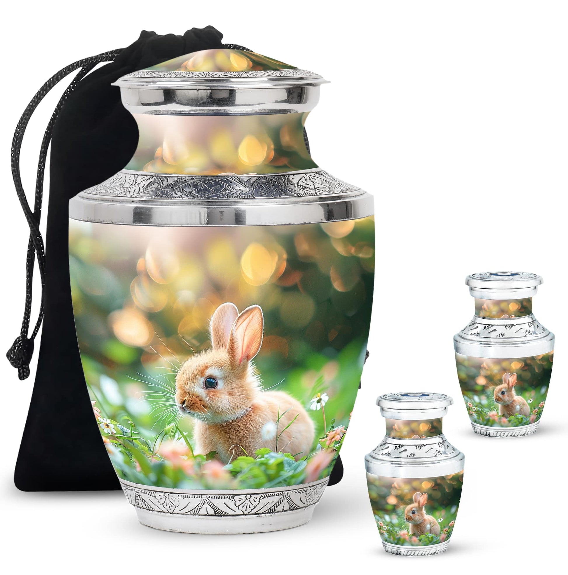Green Baby Bunny Rabbit Urn – Beautiful Memorial for Pet Rabbits