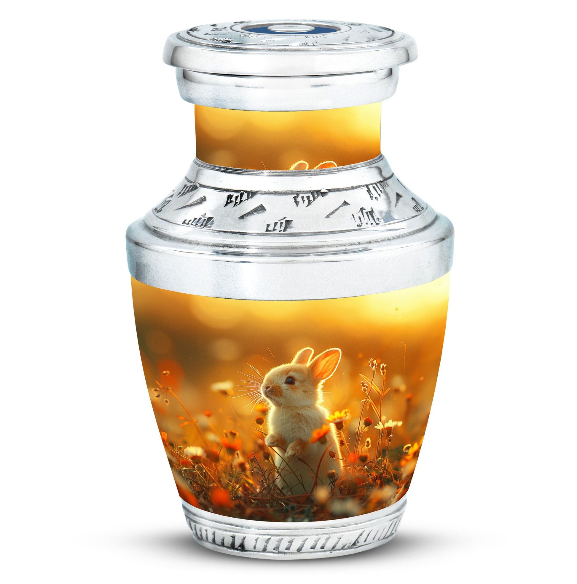 Sunset Baby Bunny Rabbit Urn - Beautiful Memorial For Pets Ashes