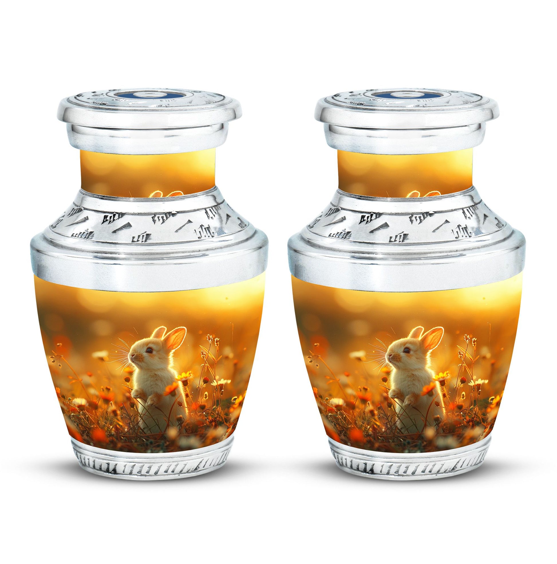 Sunset Baby Bunny Rabbit Urn - Beautiful Memorial For Pets Ashes