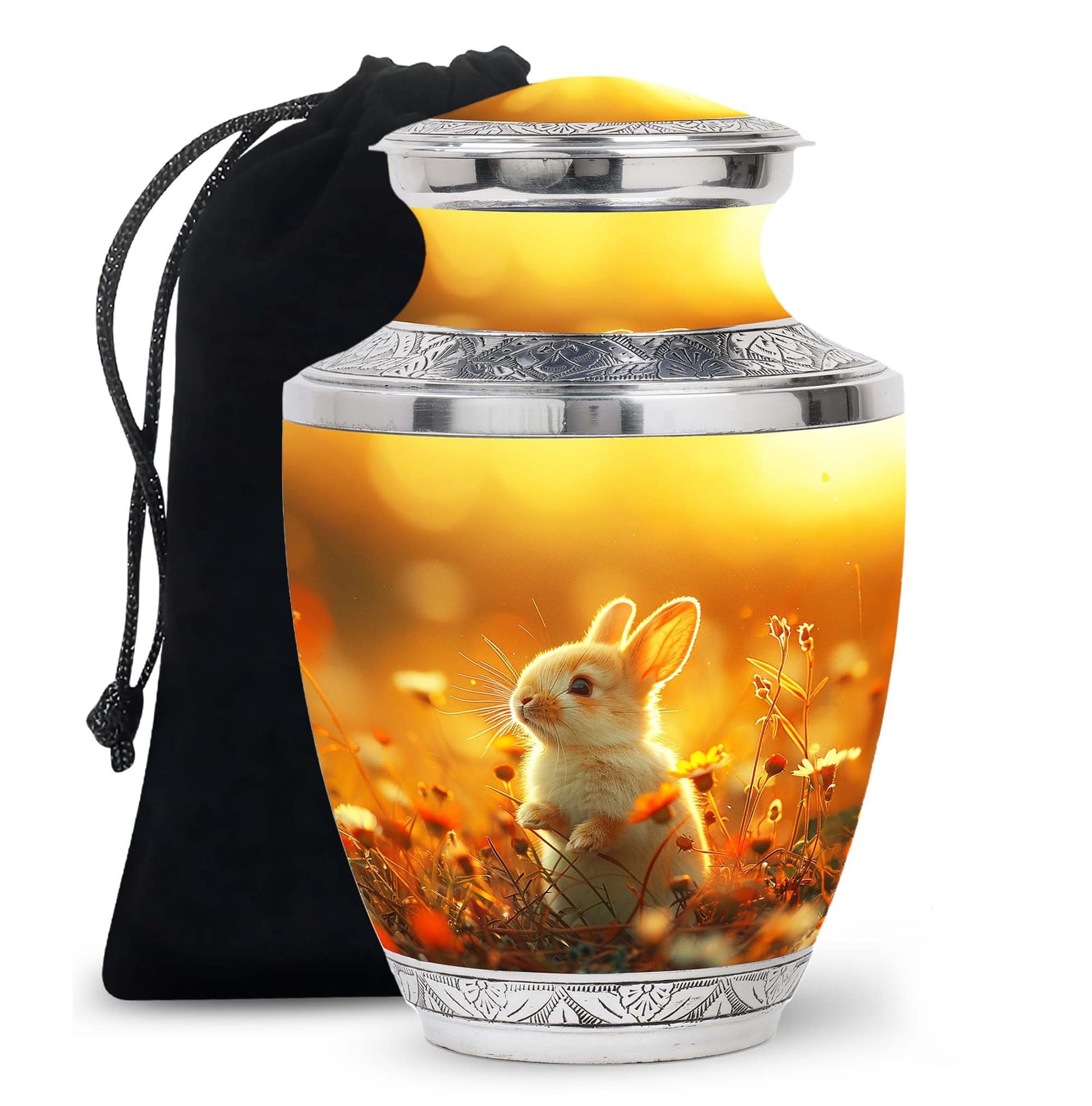 Sunset Baby Bunny Rabbit Urn - Beautiful Memorial For Pets Ashes