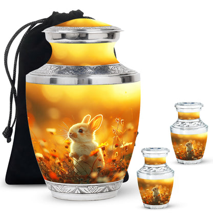 Personalized Rabbit Memorial Urn for Pet Ashes - 10-inch, 200 cu in - Yatskia