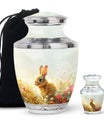 Baby Bunny Rabbit Urn – Beautiful Floral Design Memorial for Pet Remains