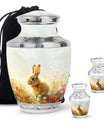 Baby Bunny Rabbit Urn – Beautiful Floral Design Memorial for Pet Remains
