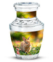 Bunny Rabbit Garden Urn - Beautiful Pet Memorial with Nature Design