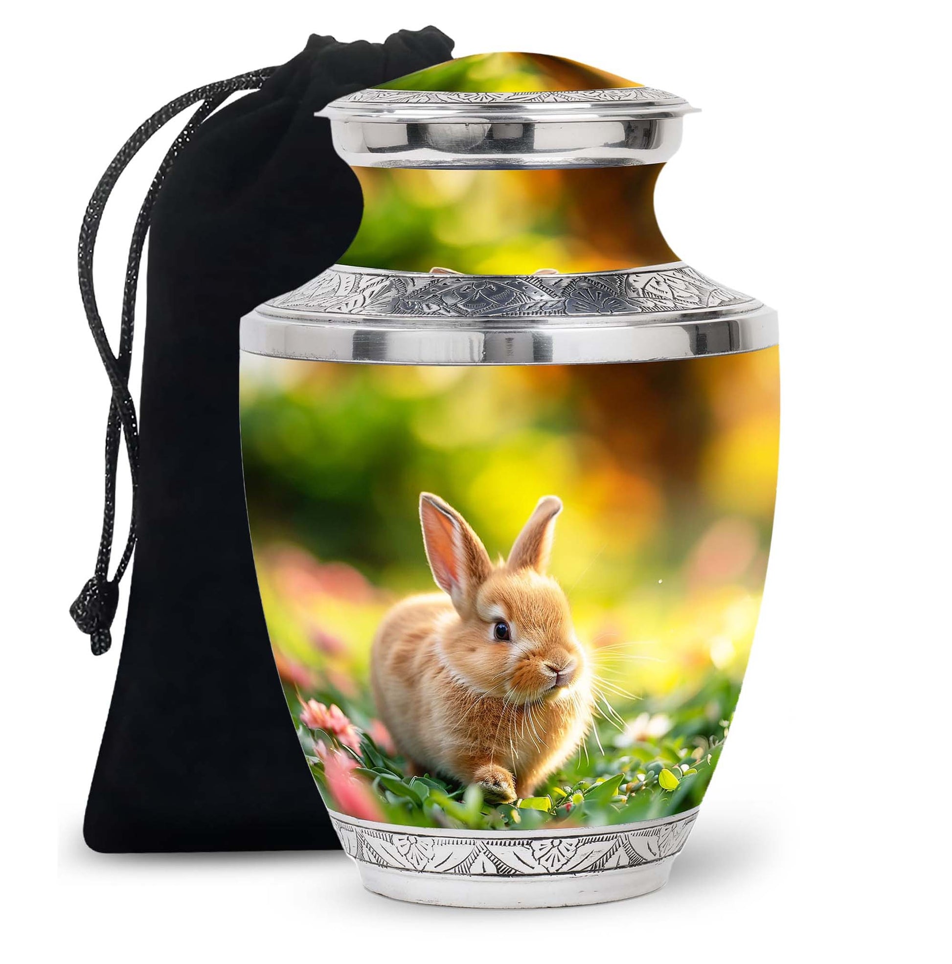 Bunny Rabbit Garden Urn - Beautiful Pet Memorial with Nature Design