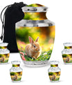 Bunny Rabbit Garden Urn - Beautiful Pet Memorial with Nature Design