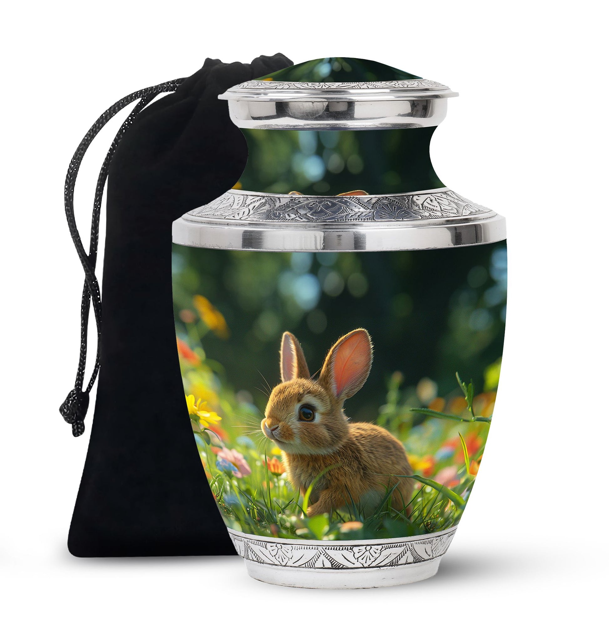 Summer Bunny Burial Urn - Decorative Unique Urns For Burial Ashes