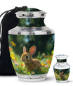 Summer Bunny Burial Urn - Decorative Unique Urns For Burial Ashes