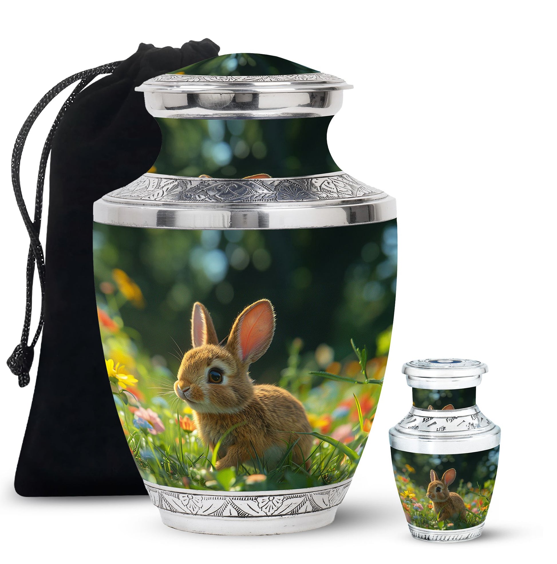 Summer Bunny Burial Urn - Decorative Unique Urns For Burial Ashes