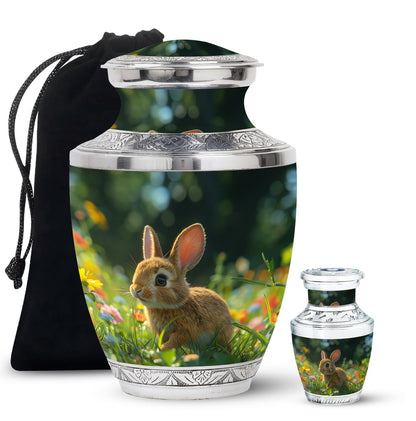 Personalized Rabbit Cremation Urn for Pet Ashes - 10-inch, 200 cu in - Yatskia