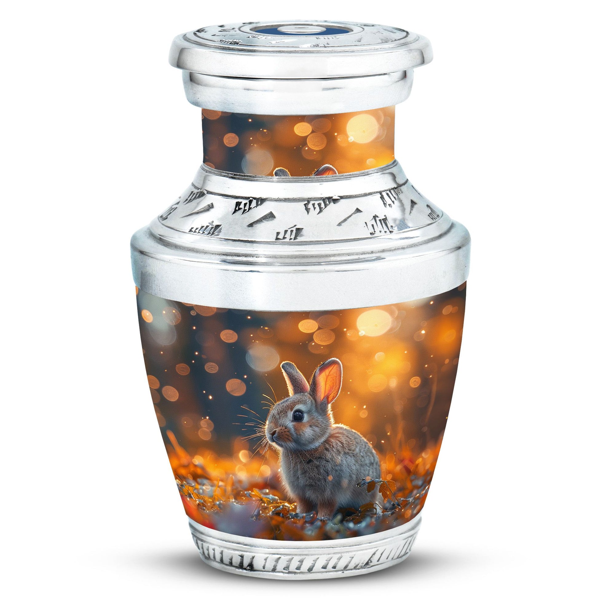 Golden Bunny Cremation Urn- Large Decorative Rabbit Urn For Ashes