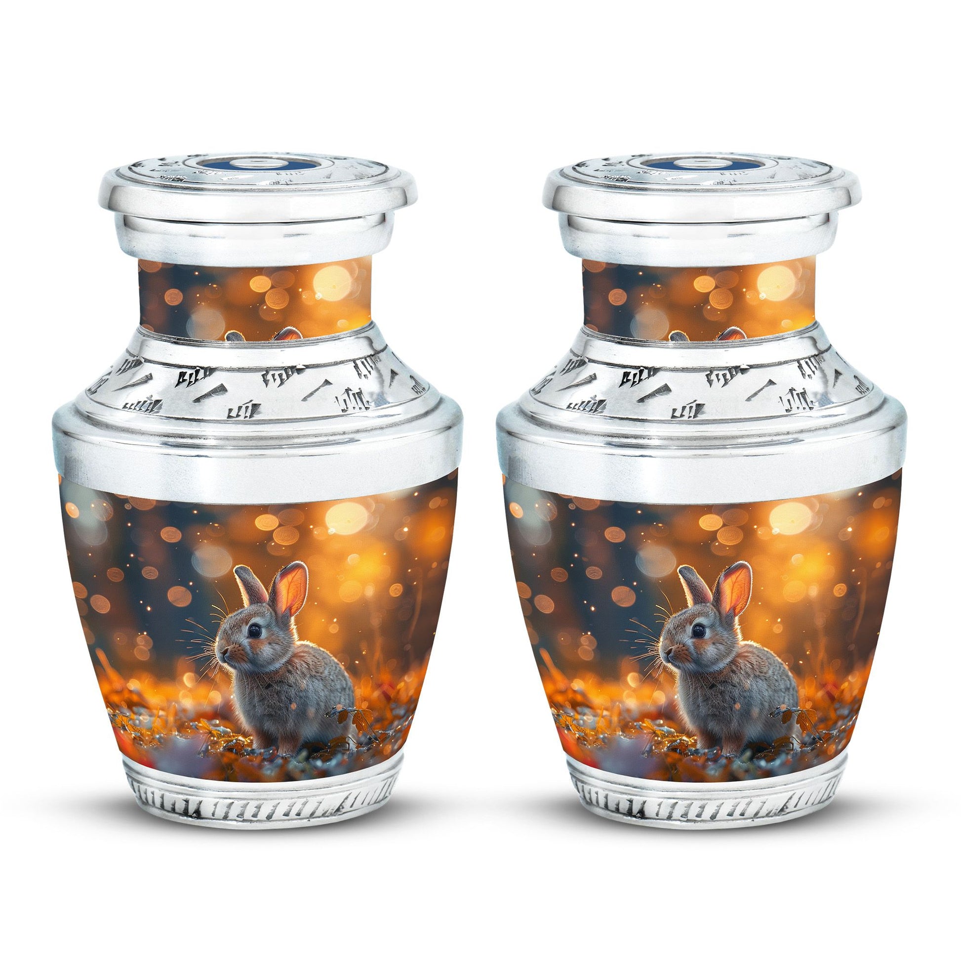 Golden Bunny Cremation Urn- Large Decorative Rabbit Urn For Ashes