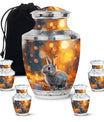 Golden Bunny Cremation Urn- Large Decorative Rabbit Urn For Ashes