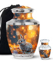 Golden Bunny Cremation Urn- Large Decorative Rabbit Urn For Ashes