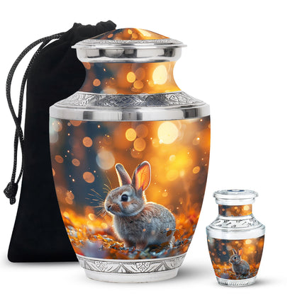 Personalized Rabbit Cremation Urn for Pet Ashes - 10-inch, 200 cu in - Yatskia