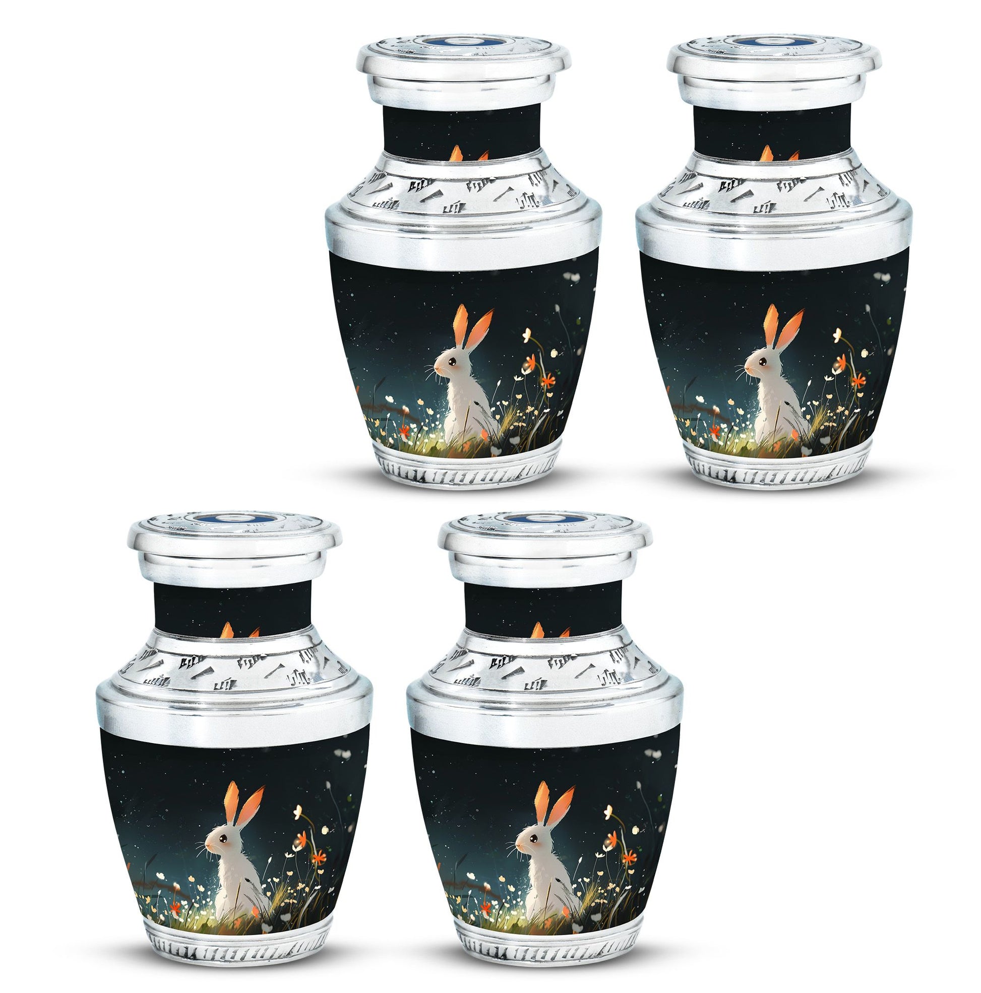 White Bunny Rabbit Burial Urn - Small Urn For Pet Ashes