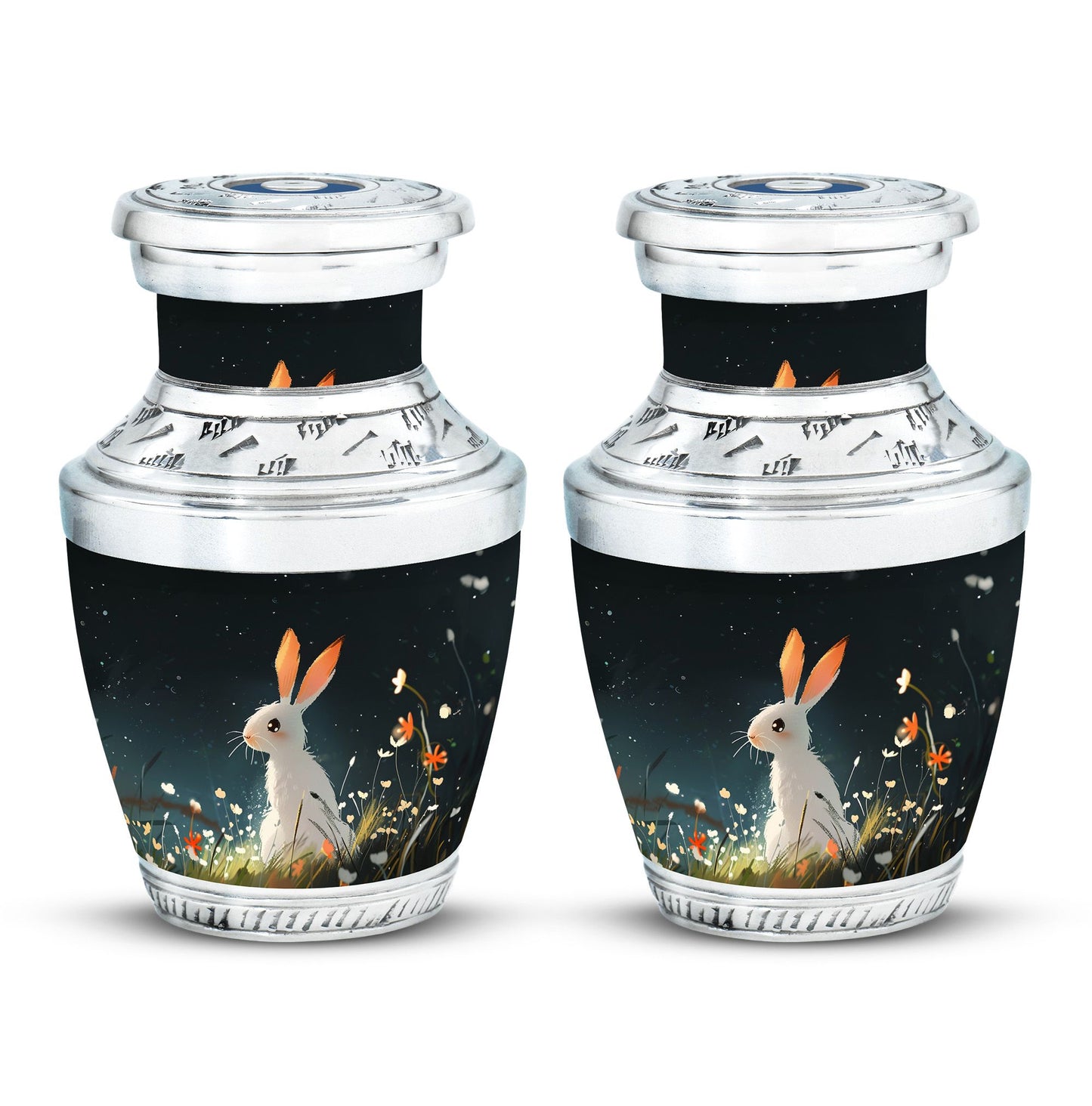 White Personalized Pet Keepsake Urn for Pet Ashes - 10-inch, 200 cu in - Yatskia