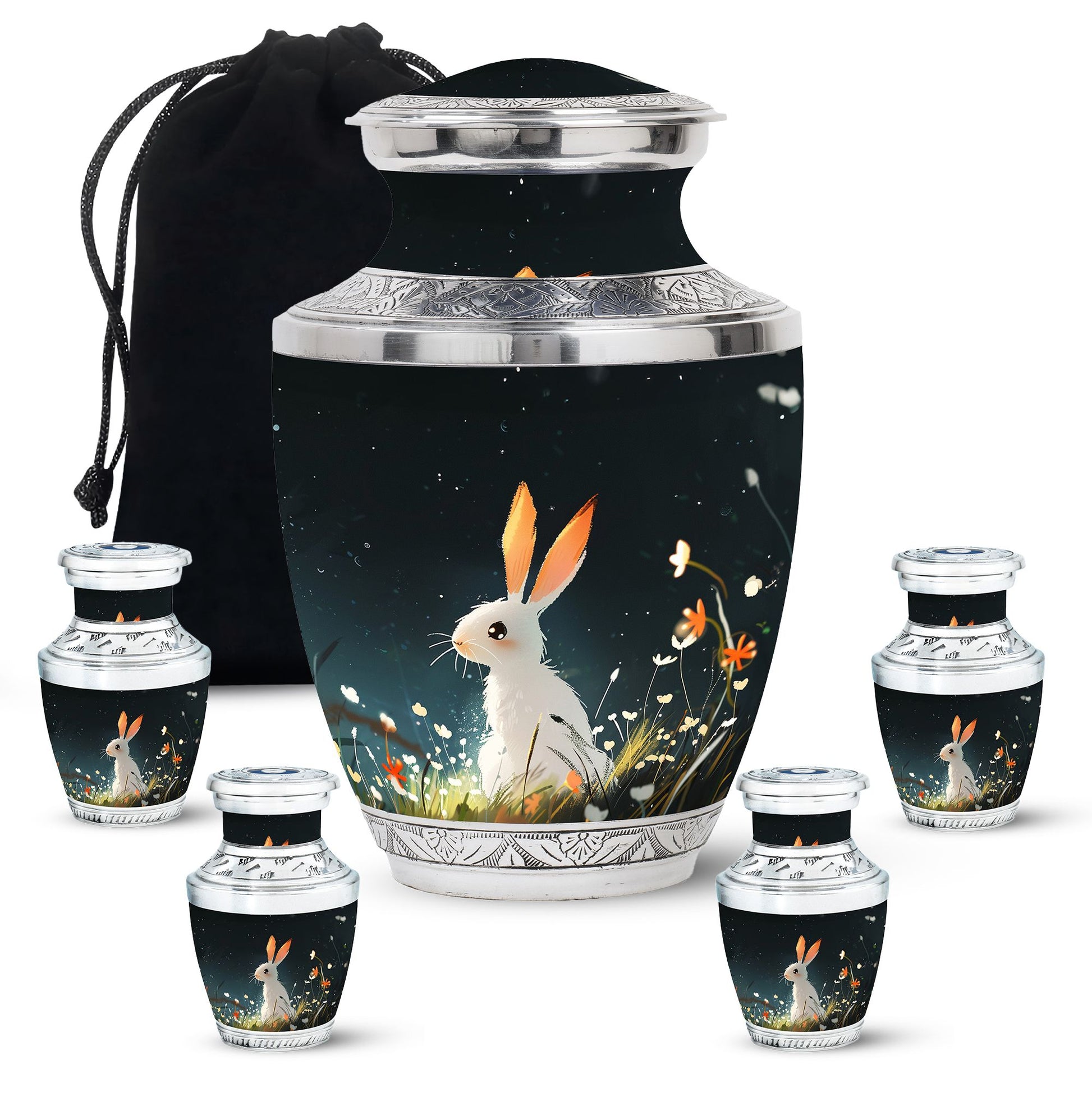 White Bunny Rabbit Burial Urn - Small Urn For Pet Ashes