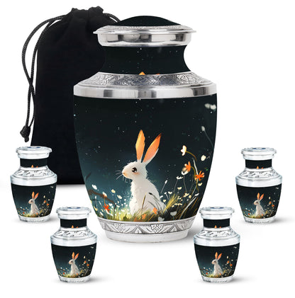 White Personalized Pet Keepsake Urn for Pet Ashes - 10-inch, 200 cu in - Yatskia