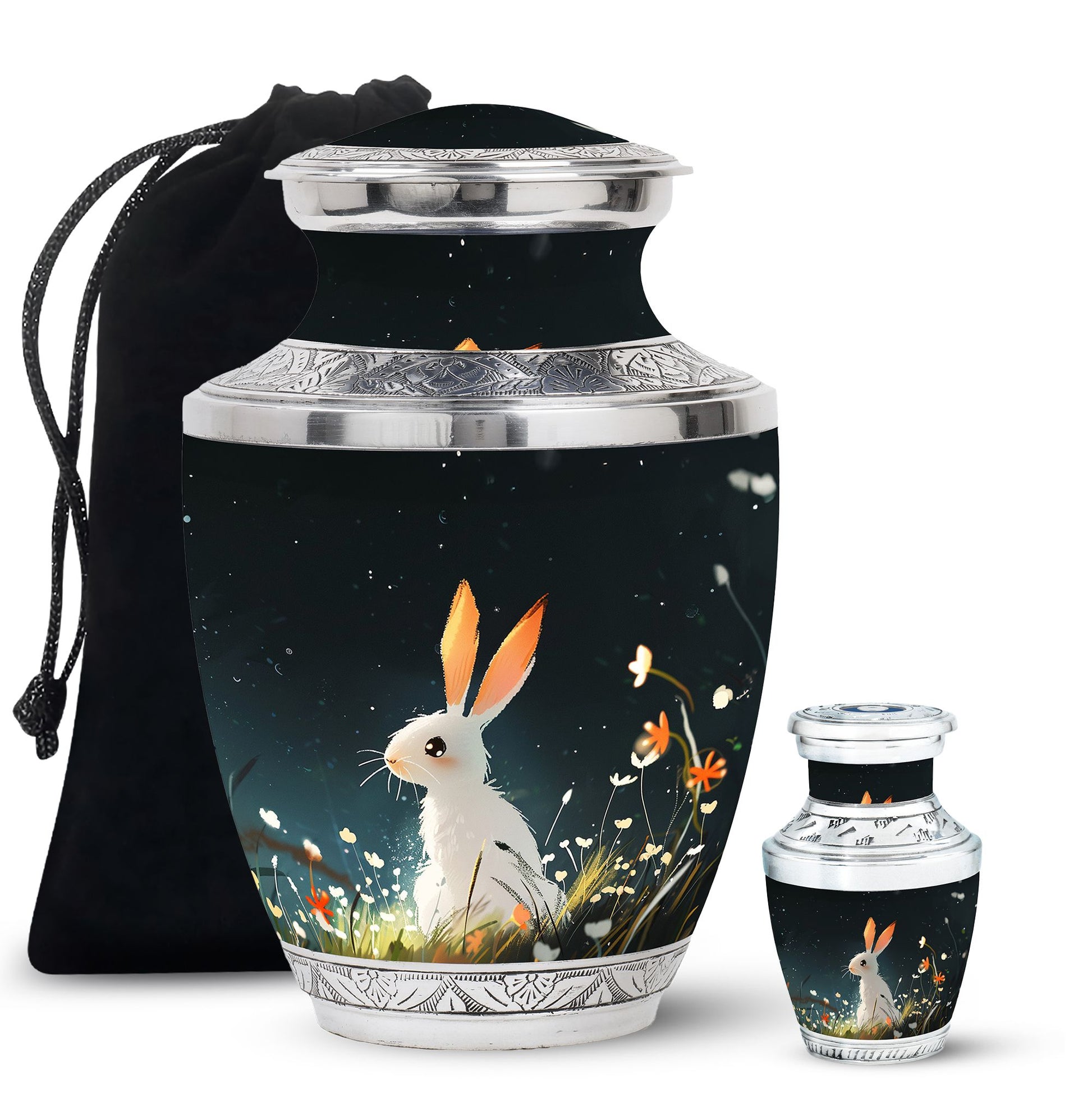 White Bunny Rabbit Burial Urn - Small Urn For Pet Ashes