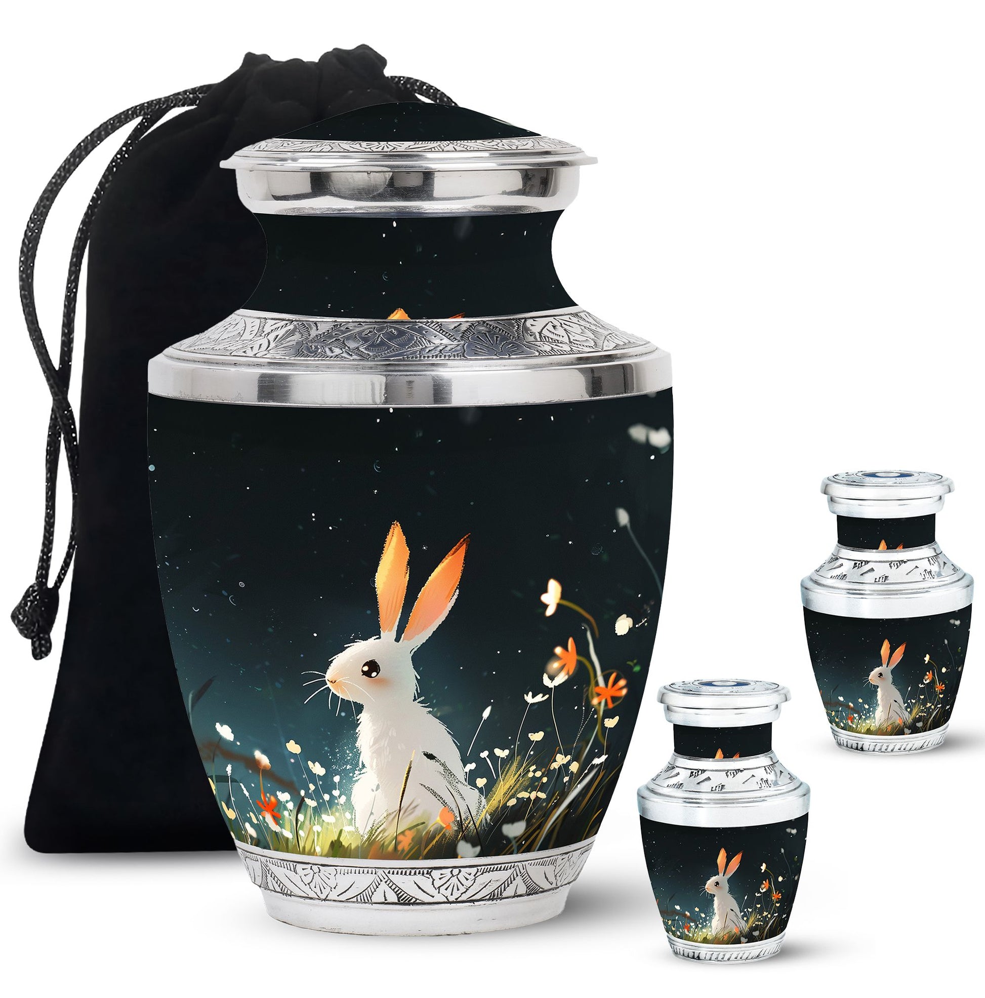 White Bunny Rabbit Burial Urn - Small Urn For Pet Ashes