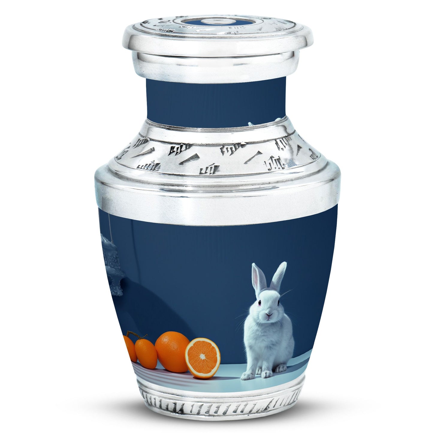 White Personalized Pet Memorial Urn for Pet Ashes - 10-inch, 200 cu in - Yatskia