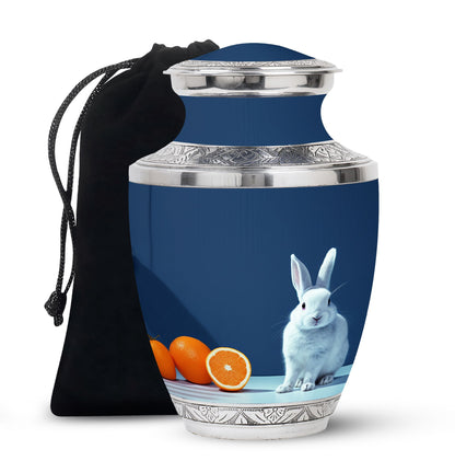White Personalized Pet Memorial Urn for Pet Ashes - 10-inch, 200 cu in - Yatskia