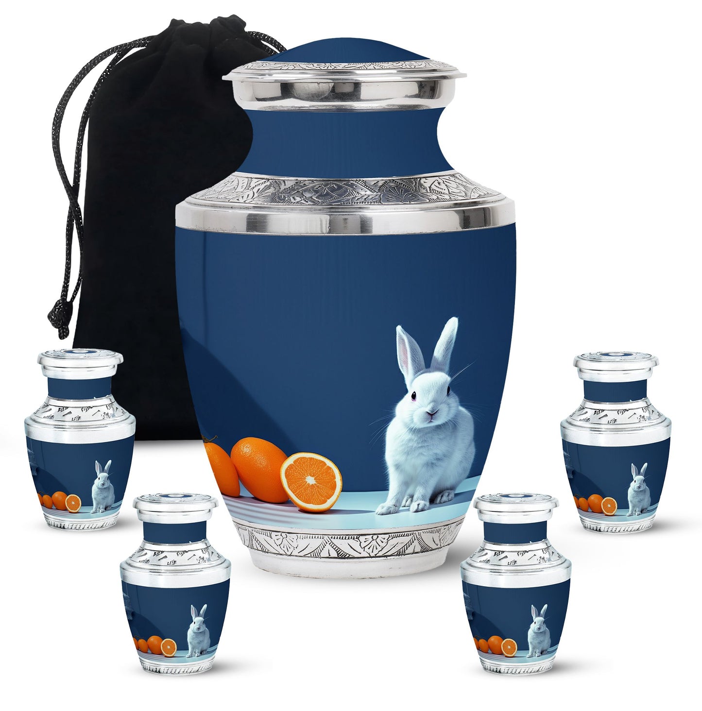 White Personalized Pet Memorial Urn for Pet Ashes - 10-inch, 200 cu in - Yatskia