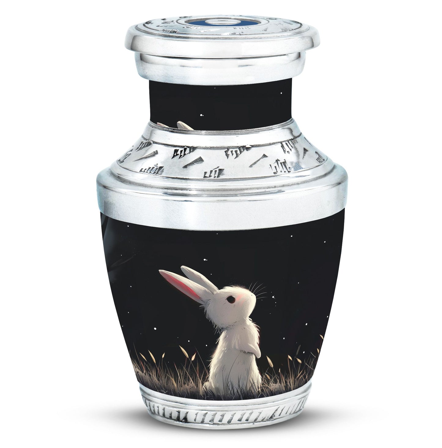 Black Personalized Pet Keepsake Urn for Pet Ashes - 10-inch, 200 cu in - Yatskia