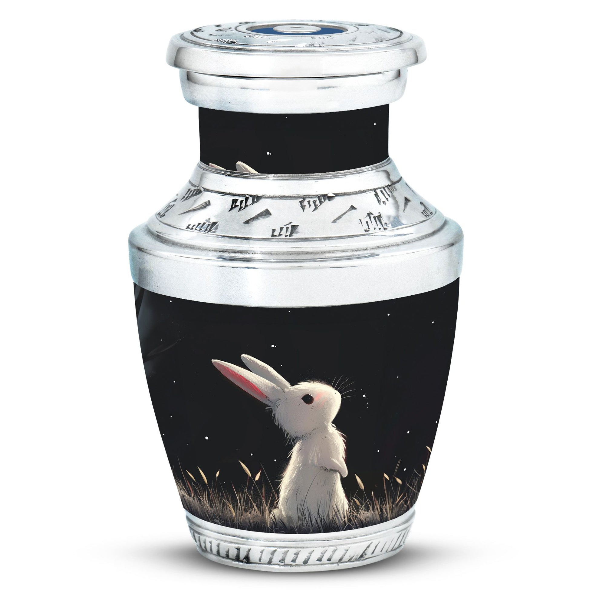 Black Baby Bunny Cremation Urn - Mini Urns For Pet Ashes