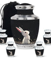 Black Baby Bunny Cremation Urn - Mini Urns For Pet Ashes