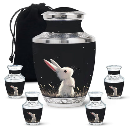 Black Personalized Pet Keepsake Urn for Pet Ashes - 10-inch, 200 cu in - Yatskia