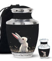 Black Baby Bunny Cremation Urn - Mini Urns For Pet Ashes