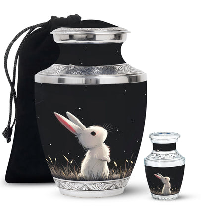 Black Personalized Pet Keepsake Urn for Pet Ashes - 10-inch, 200 cu in - Yatskia