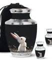 Black Baby Bunny Cremation Urn - Mini Urns For Pet Ashes