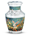 Colorful Flowers & Bunny Cremation Urn - Pet Urn For Ashes